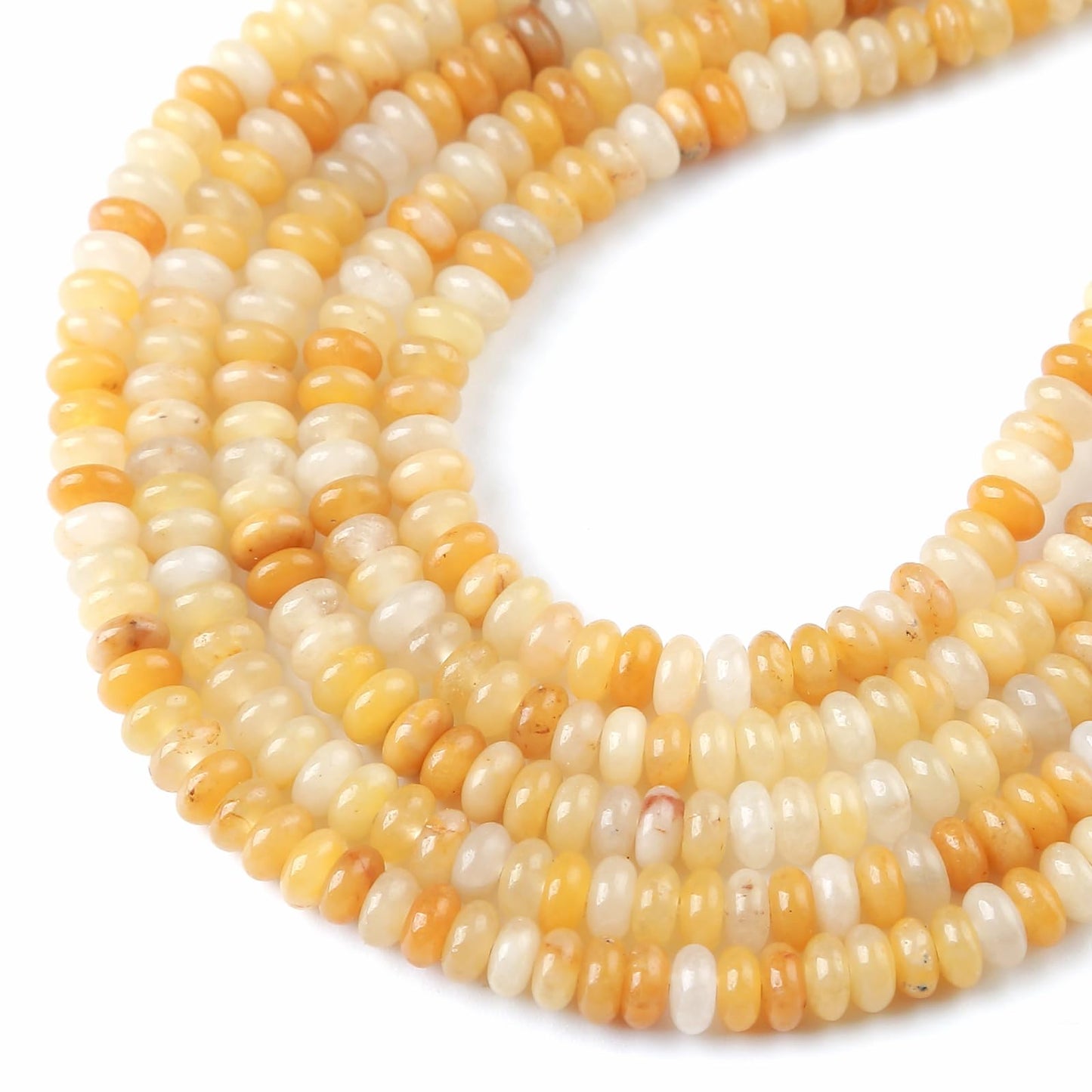 2x4MM 150PCS Yellow Jade Tube Rondelle Abacus Disk Spacer Loose Beads for Jewelry Making