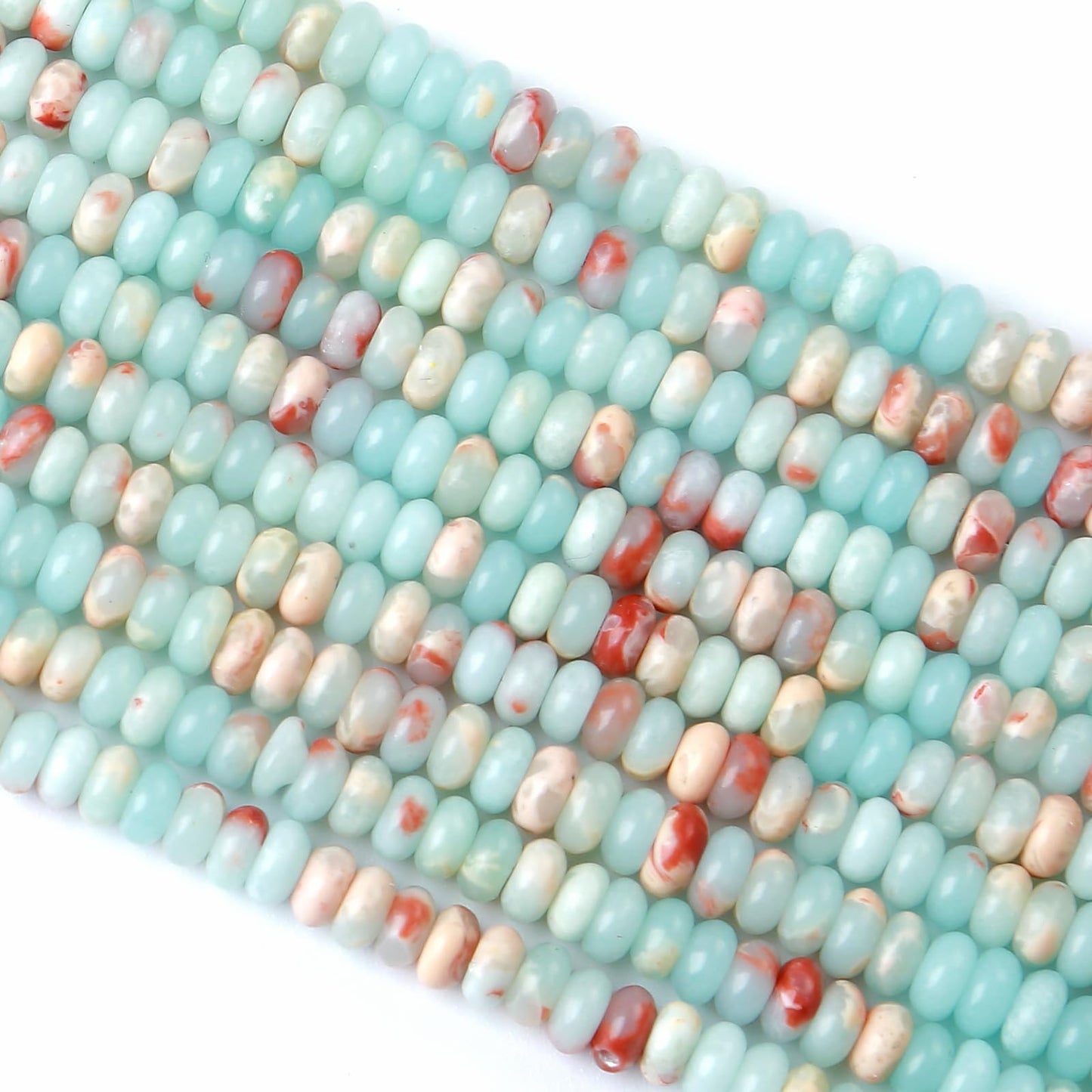 2x4MM 150PCS Blue Sea Sediment Impression Jade Tube Abacus Rondelle Disk Spacer Loose Beads for Jewelry Making