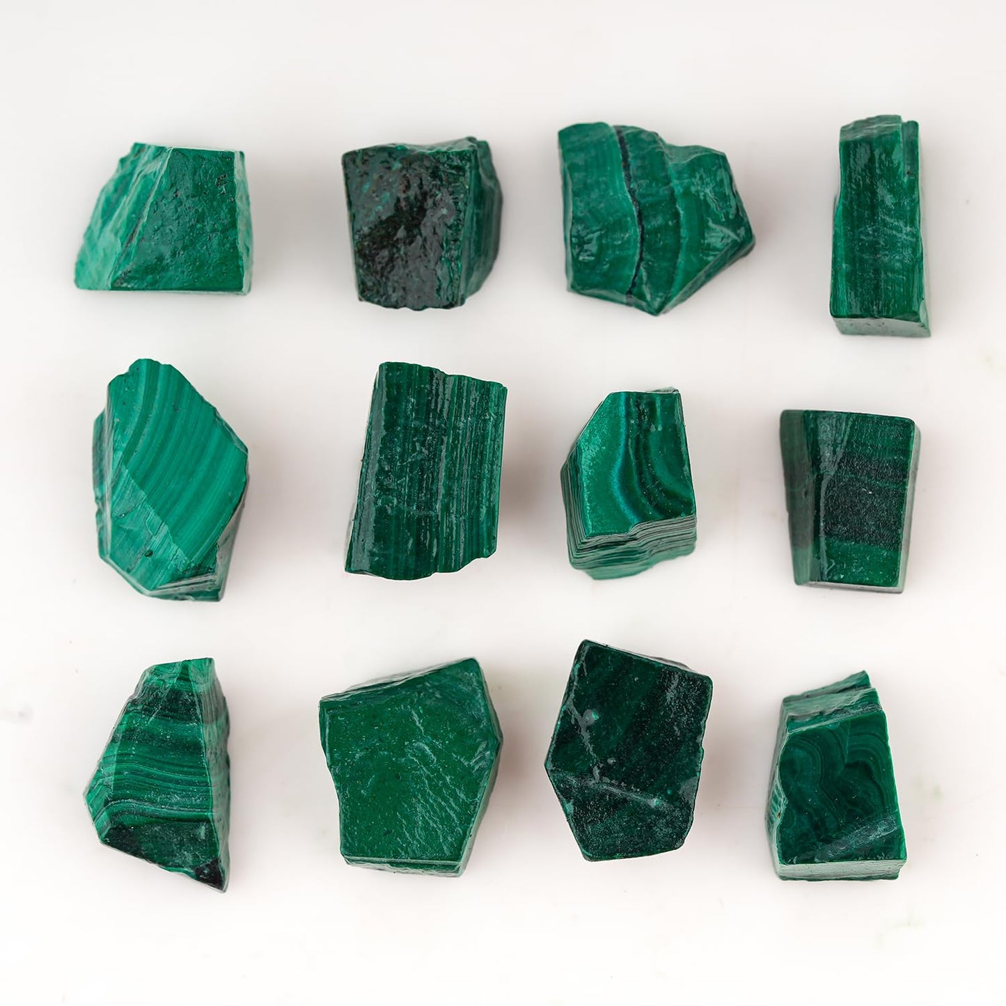 ColouredRocks 100 carats Green Malachite Crystals, Raw Stones, Rough Gemstones, Jewelry Making Supply, Cabbing, Polishing, Cutting, DIY, Crafts (10-12pcs) (8-12mm)
