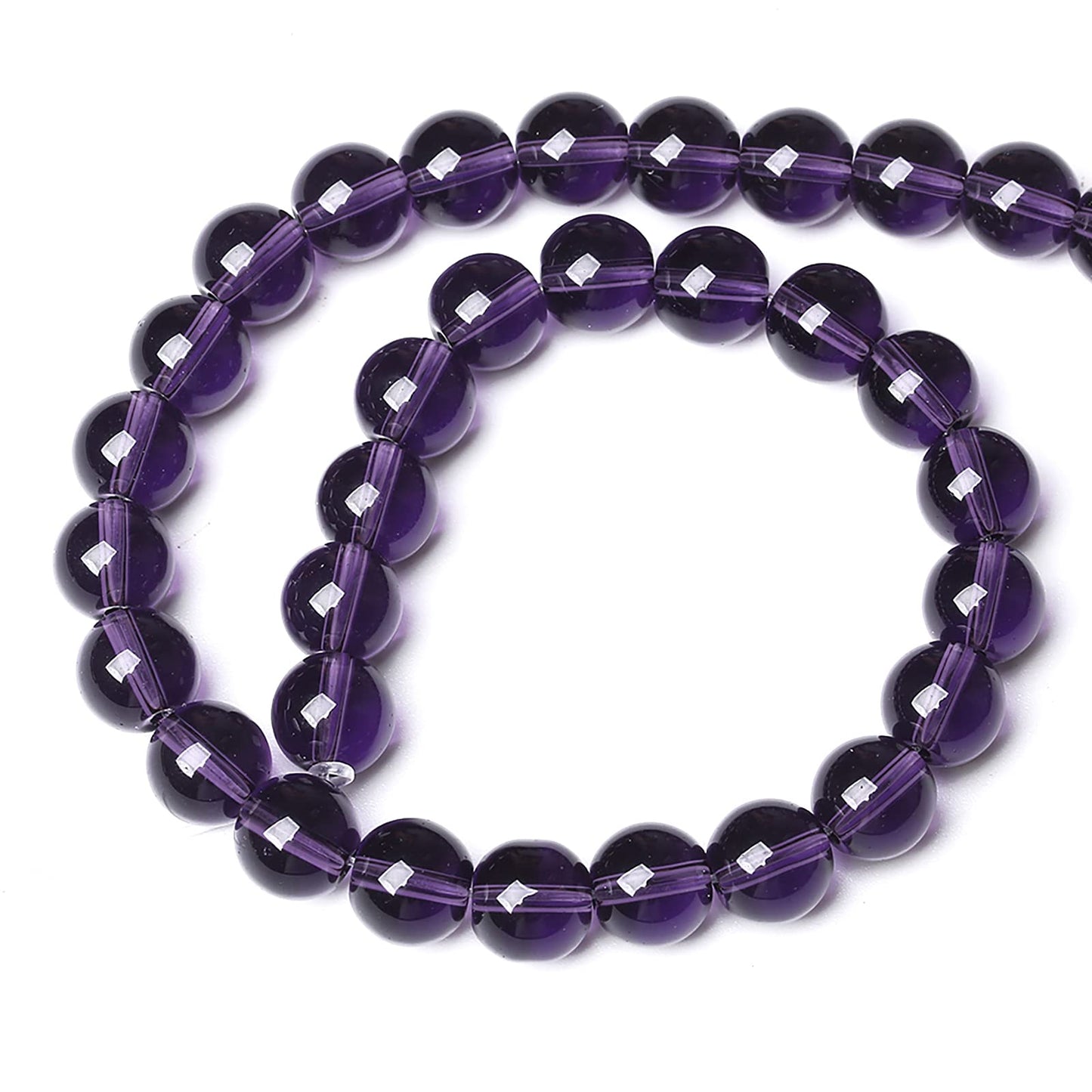 8MM 46PCS Purple Amethyst Glass Crystal Beads for Jewelry Making DIY Bracelet Necklace