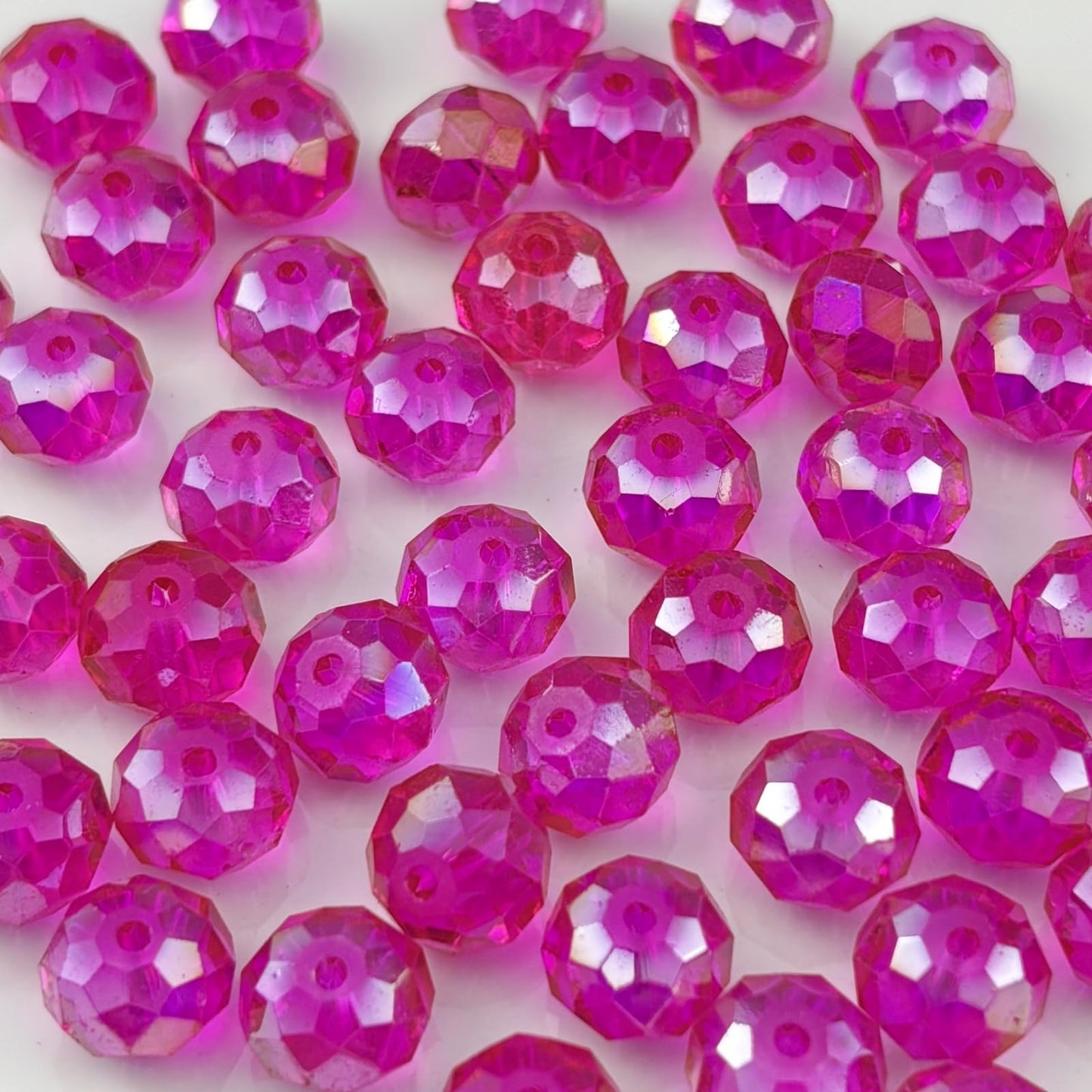 YHYPOCI 500pcs 3mm Crystal Glass Beads for Crafts Faceted Rondelle Glass Beads for Jewelry Making Crystal Spacer Beads for Necklaces Bracelets Earrings DIY Craft(Rose Red AB)