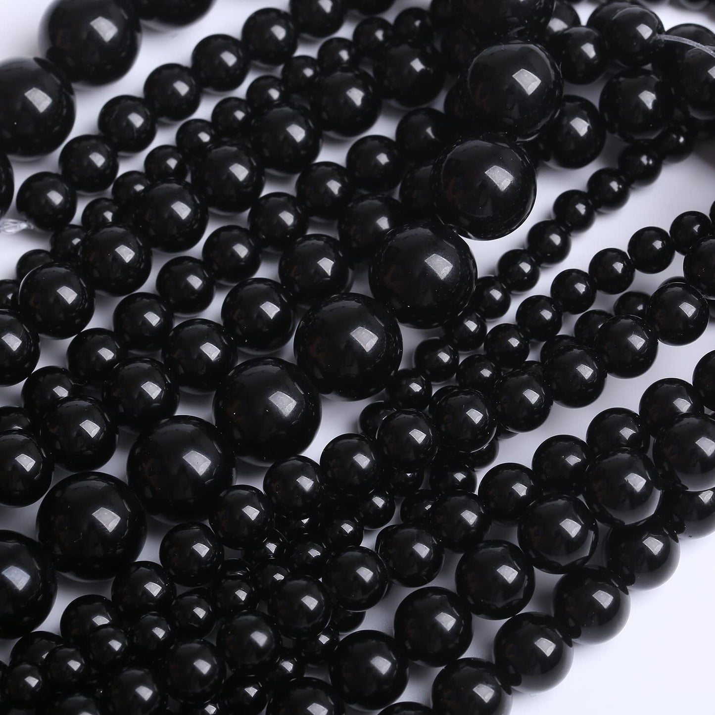 38PCS 10MM Natural Black Agate Stone Beads Round Loose Beads for welry Making DIY Bracelet Necklace Accessory 15 Inches
