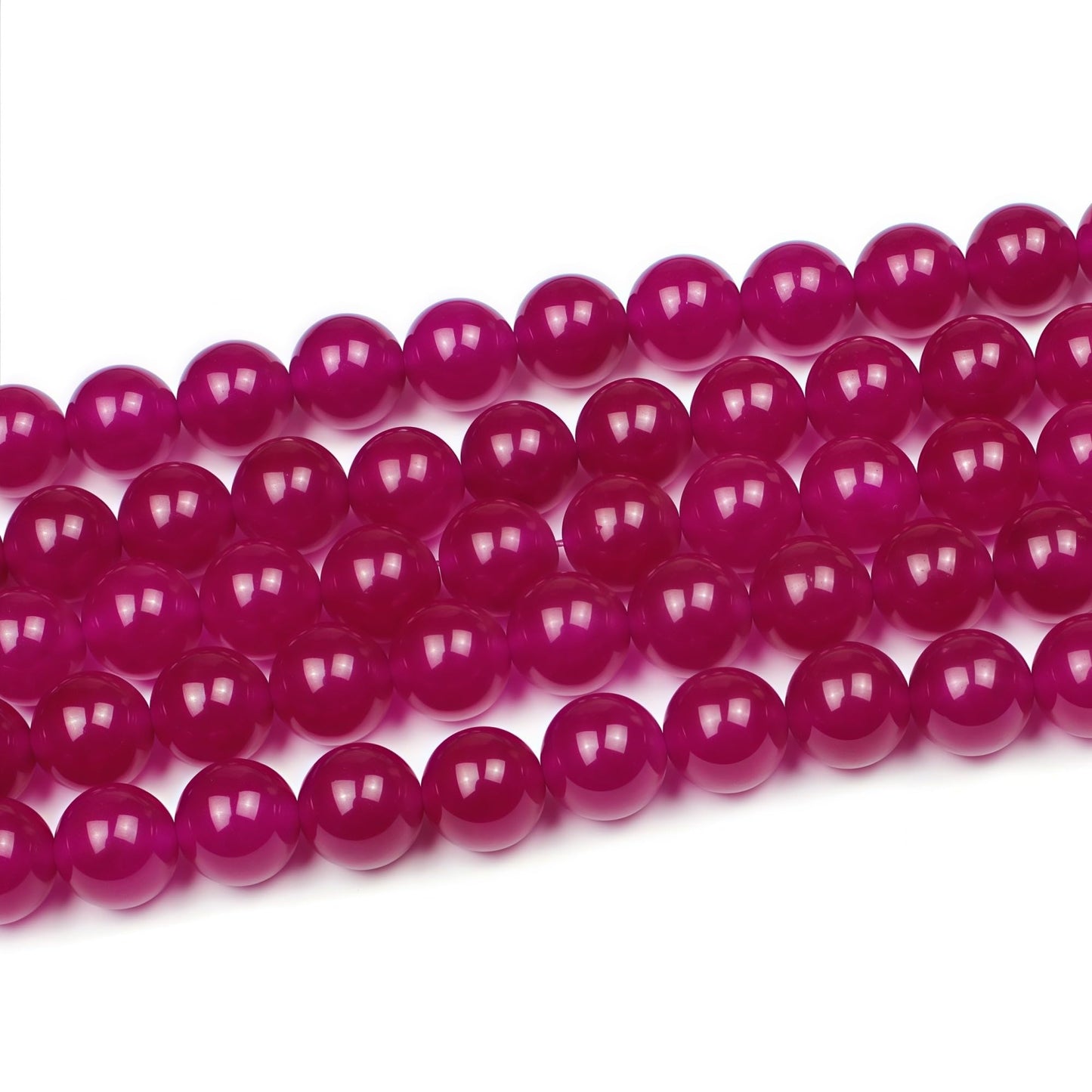 MJDCB Natural Rose Red Jade Round Loose Beads for Jewelry Making DIY Bracelet Necklac (8mm)