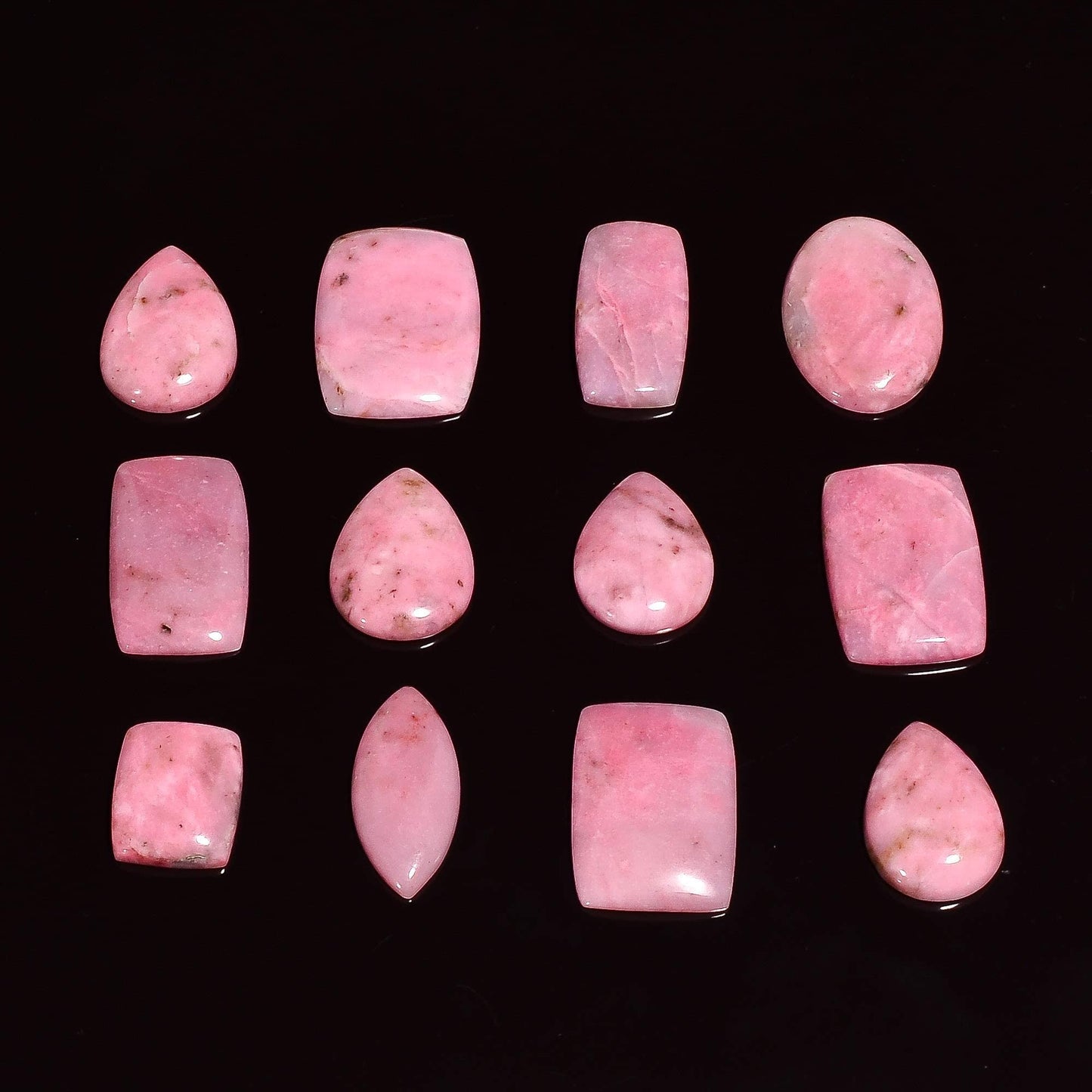 Gemkora 3pcs Petalite Gemstone Wholesale Cabochons Lot, Jewelry Making Loose Gemstone, Polished Home Decor Specimen, DIY, Wire Wrapping, Reiki, Healing Crystals, Bulk Gemstone Deal