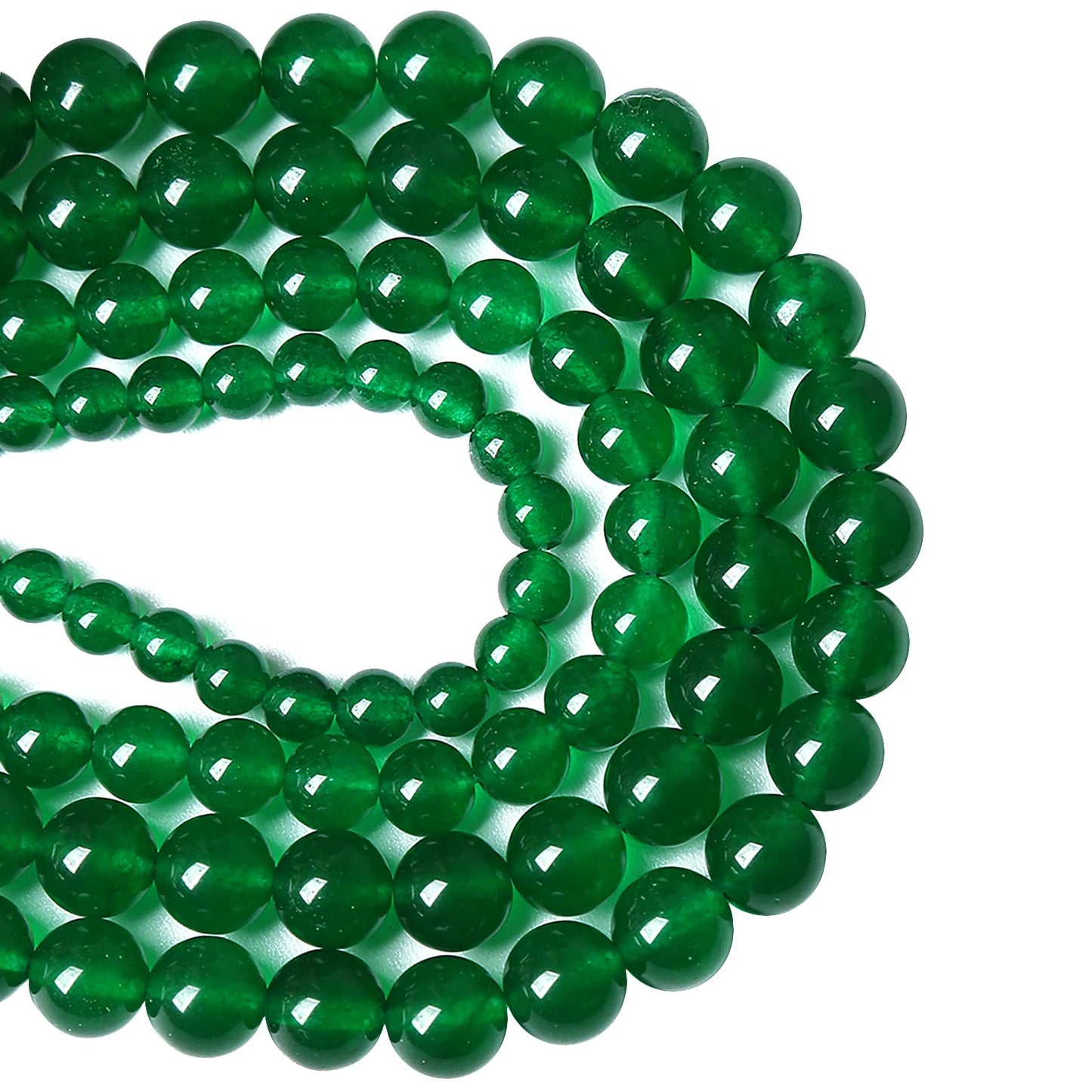 10MM 36PCS Natural Green Jade Stone Chalcedony Beads for Jewelry Making DIY Bracelet Crystal 1 Strand