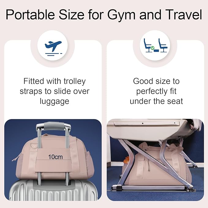 Small Gym Bag 14 inch for Women & Men Mini Gym Duffel Bag with Wet Compartment Waterproof Travel Duffle Bag for Sports Workout Dance