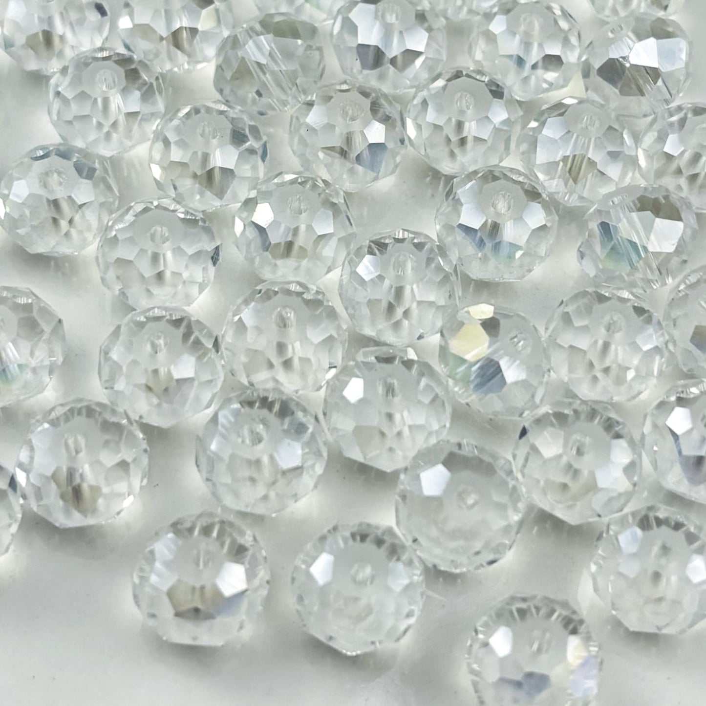 YHYPOCI 200pcs 6mm Crystal Glass Beads for Crafts Faceted Rondelle Glass Beads for Jewelry Making Crystal Spacer Beads for Necklaces Bracelets Earrings DIY Craft(Transparent AB)