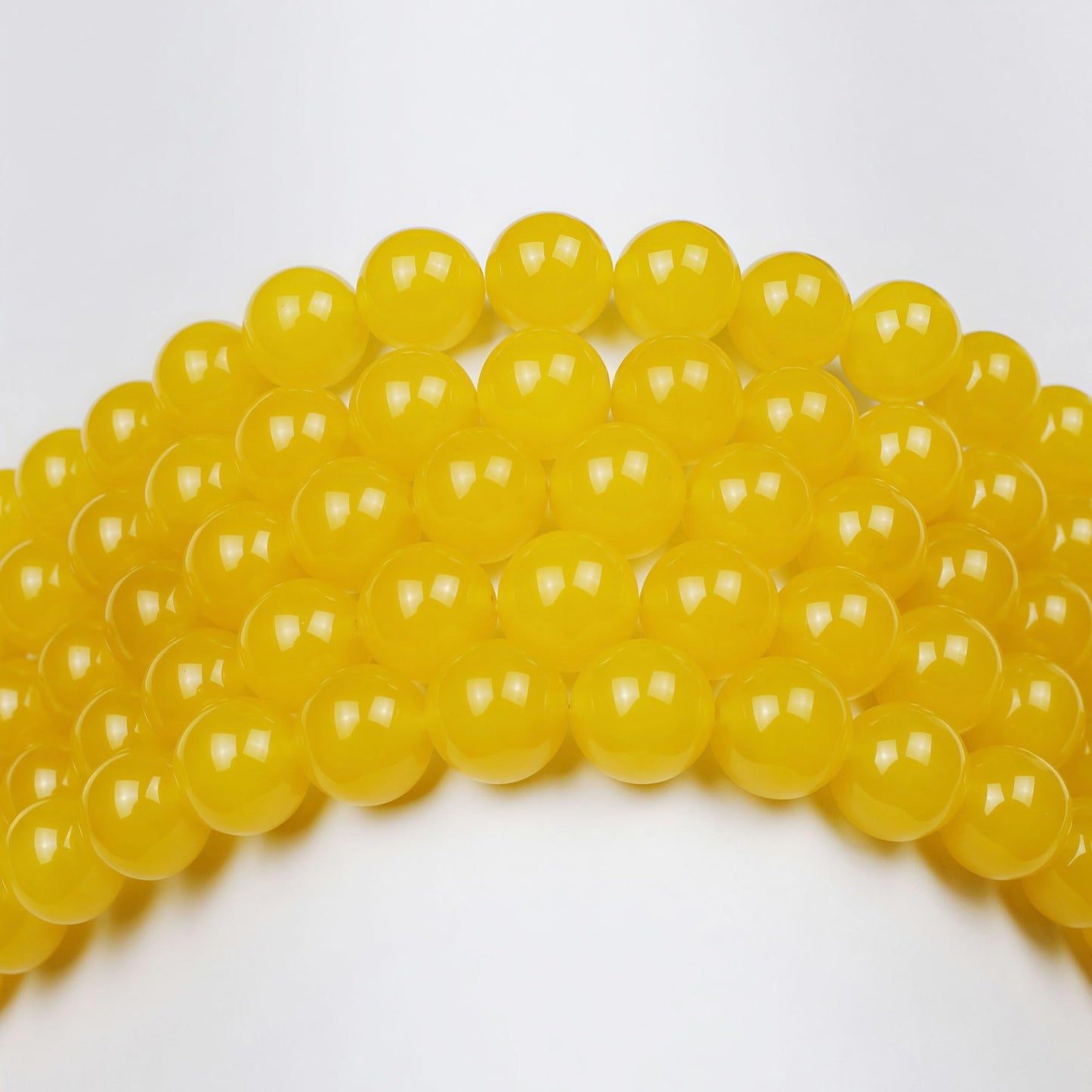 MJDCB Natural Yellow Jade Round Loose Beads for Jewelry Making DIY Bracelet Necklace(4mm)