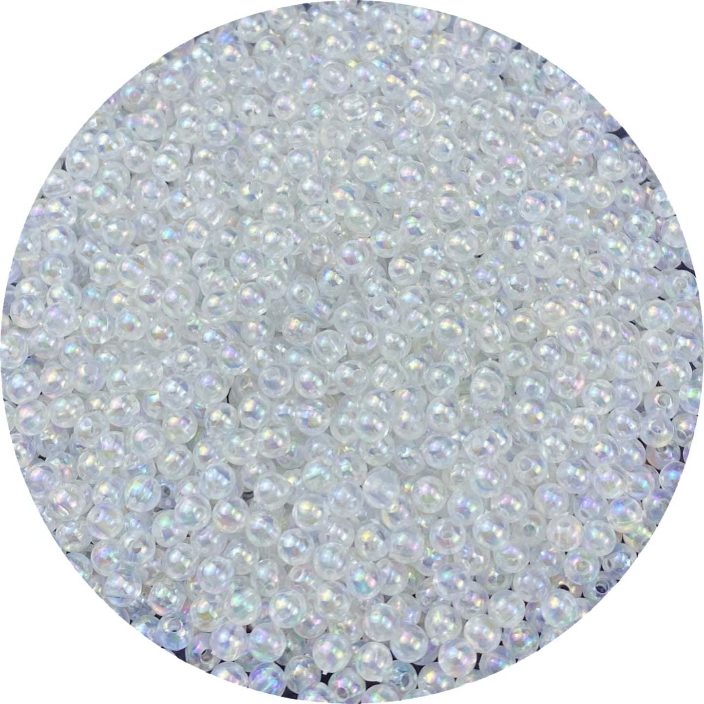 1500 Pcs 4mm Acrylic Round Beads AB Colors Round Spacer Beads for Earring Bracelet Necklace Key Chains Jewelry DIY Craft Making (Clear AB)