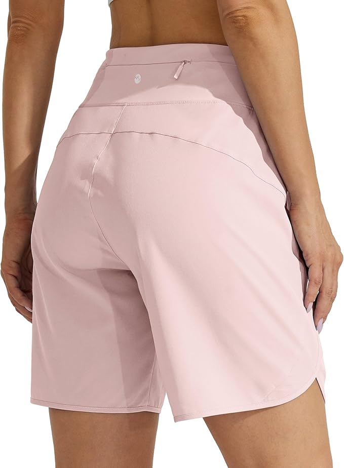 Willit Women's 7" Athletic Running Shorts Long Workout Hiking Shorts Quick Dry High Waisted Active Zipper Pocket(3X-Large)