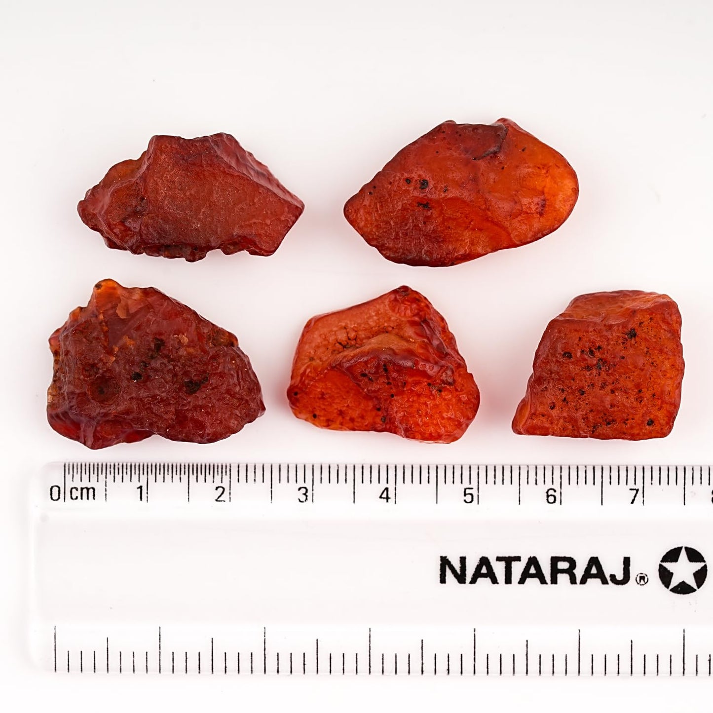 GEMKORA 5pcs Raw Carnelian Rough Gemstone, Natural Crystals, Healing Stones, Wholesale Lot, Jewelry Making Supply, 20-30mm size (140+ carats.)