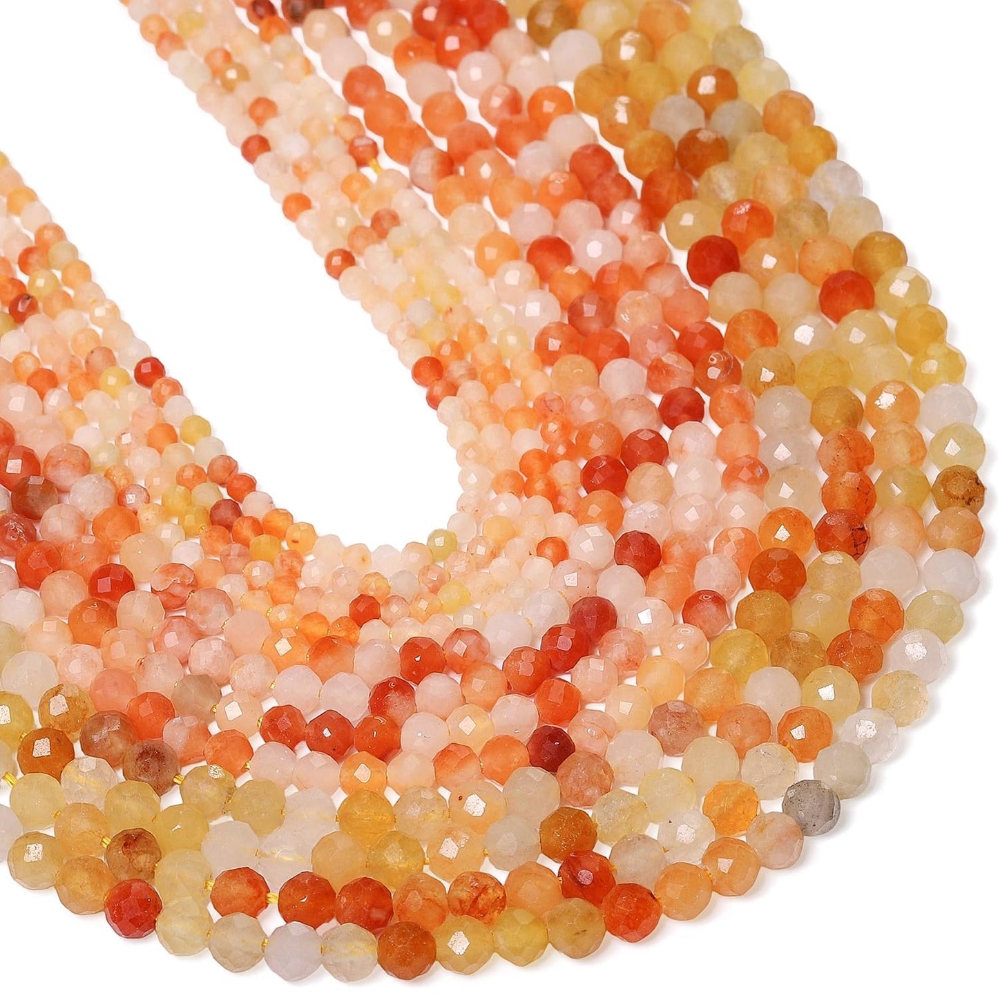 Song Xi 180pcs 2mm Natural Red Aventurine Gemstone Beads Faceted Round Loose Stone Beads for Jewelry Making (1 Strand)