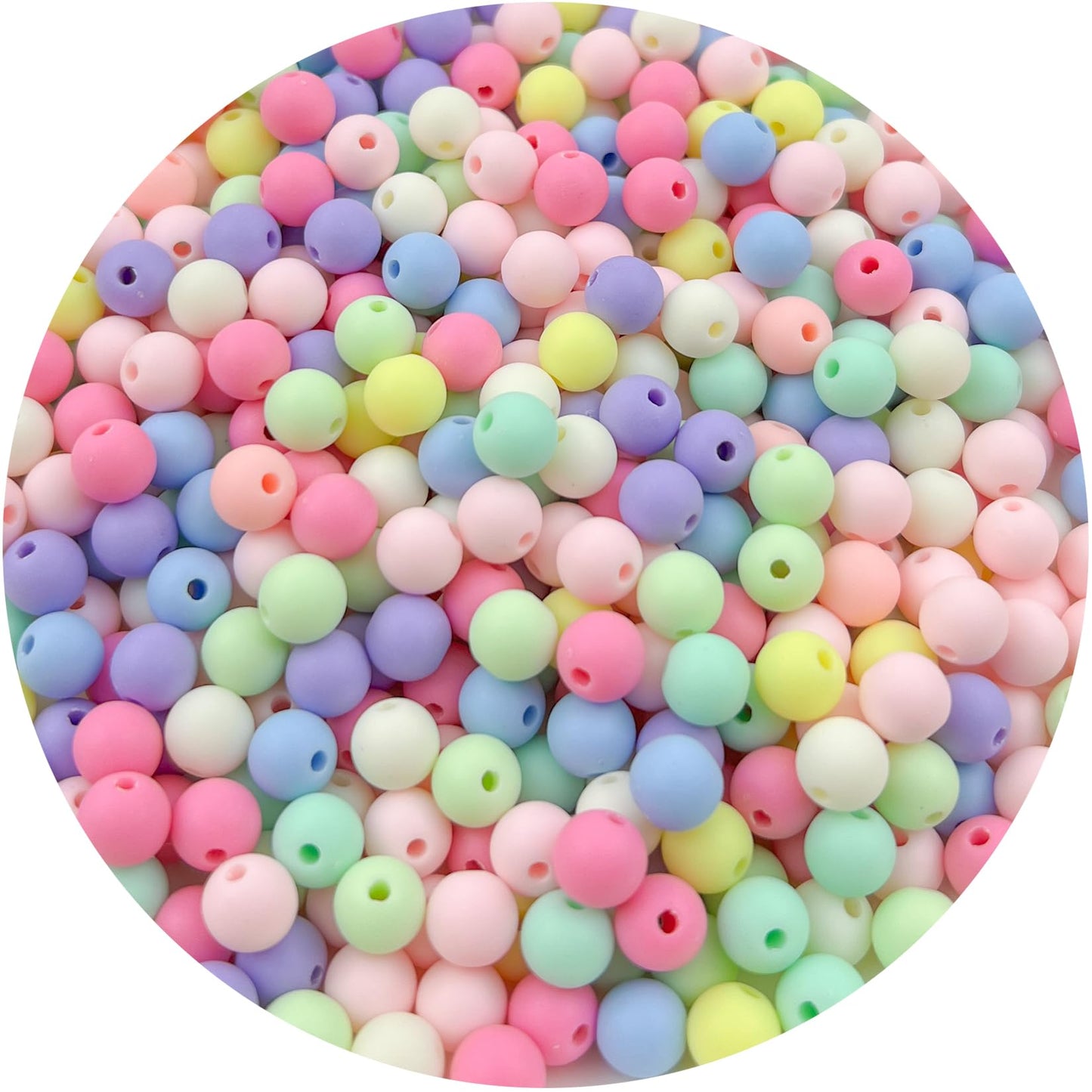 Mulutoo 400Pieces 8MM Acrylic Round Beads Round Acrylic Balls Chunky Beads Smooth Spacer Plastic Pastel Beads Craft Beads for Necklace and Bracelet Making Crafting Supplies(173-matte Mixed Color)