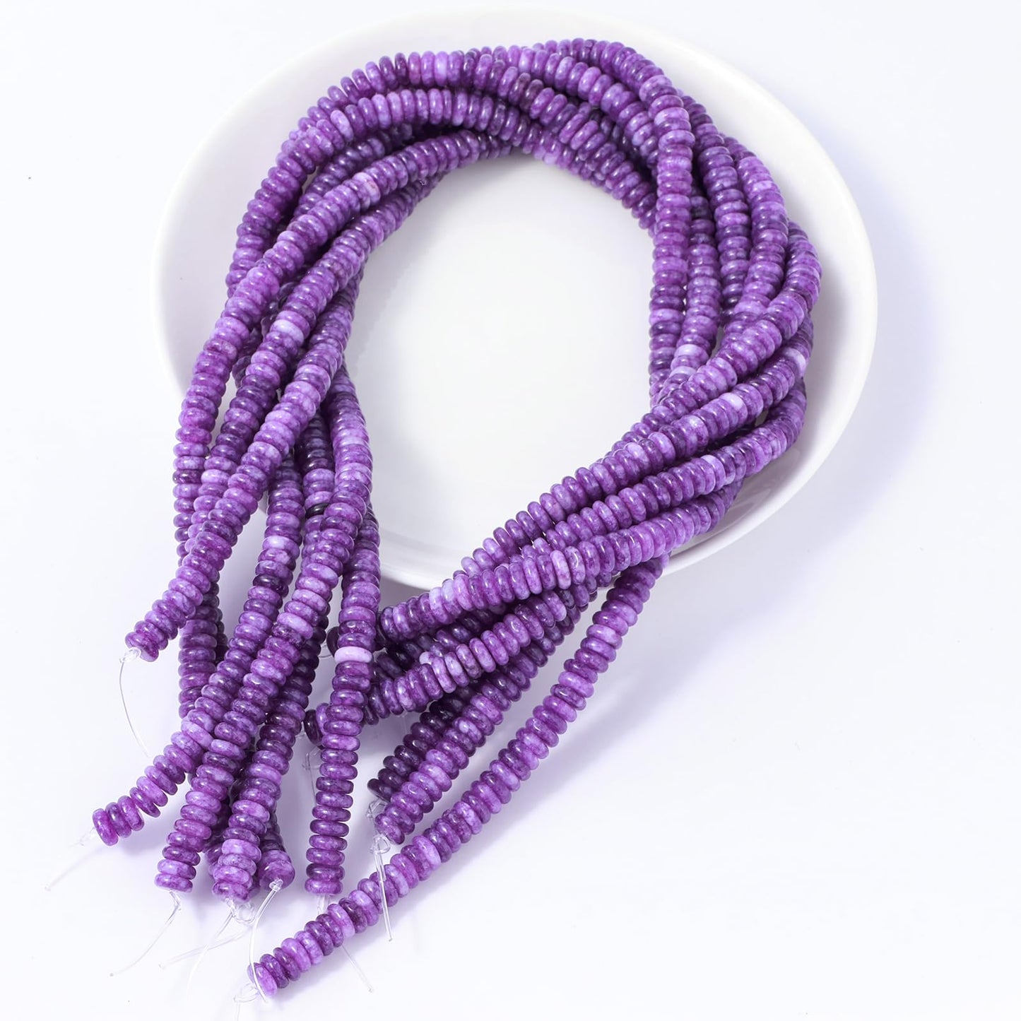 Natural Dark Amethyst Disk Stone Spacer Beads 6x2mm 38cm/str Flat Rondelle Loose Semi Gemstone Caps for Making Bracelets Necklace