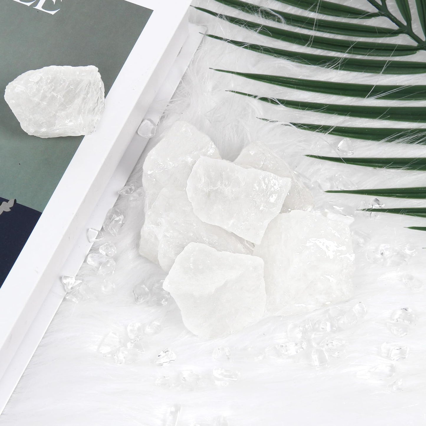 1.1lb Bulk Raw Clear Quartz Stone Rough Crystal-Natural Clear Quartz Raw Stones Crystal for Tumbling, Cabbing, Fountain Rocks, Decoration,Polishing, Wire Wrapping, Wicca & Reiki Crystal Healing