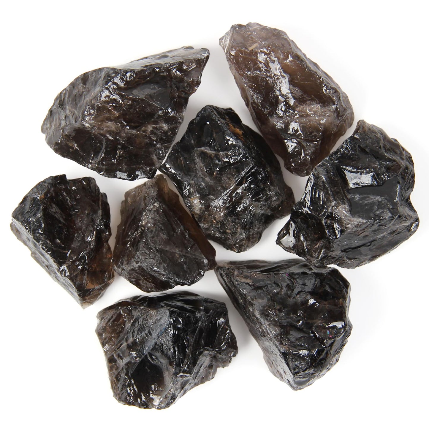 1.1lb Bulk Raw Smoky Quartz Rough Crystals- Natural Smoky Quartz Raw Stones Crystal for Tumbling, Cabbing, Fountain Rocks, Decoration, Polishing, Wire Wrapping, Wicca & Reiki Crystal Healing