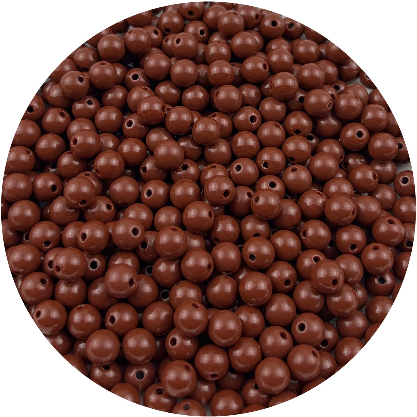 Mulutoo 400Pieces 8MM Acrylic Round Beads Round Acrylic Balls Chunky Beads Smooth Spacer Plastic Pastel Beads Craft Beads for Necklace and Bracelet Making Crafting Supplies(200-brown)