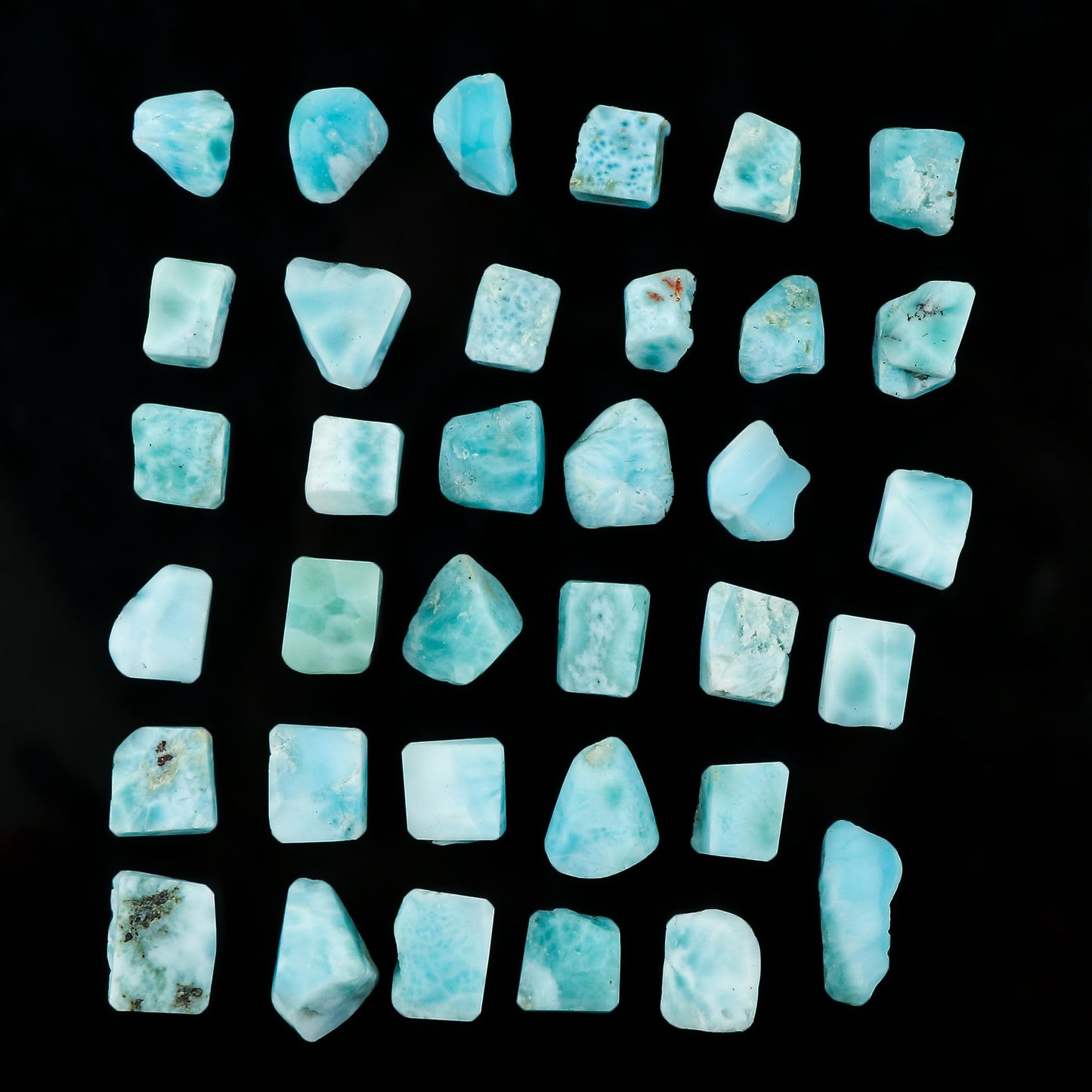 CRYSTALINES 5pcs, Wholesale Natural Raw Sky Blue Larimar Gemstone, Assorted Untreated Rough Stone, Bulk Loose Supplies, DIY Crafts-Jewelry Making, Wire Wrapping, Birthstone, Gem Collection