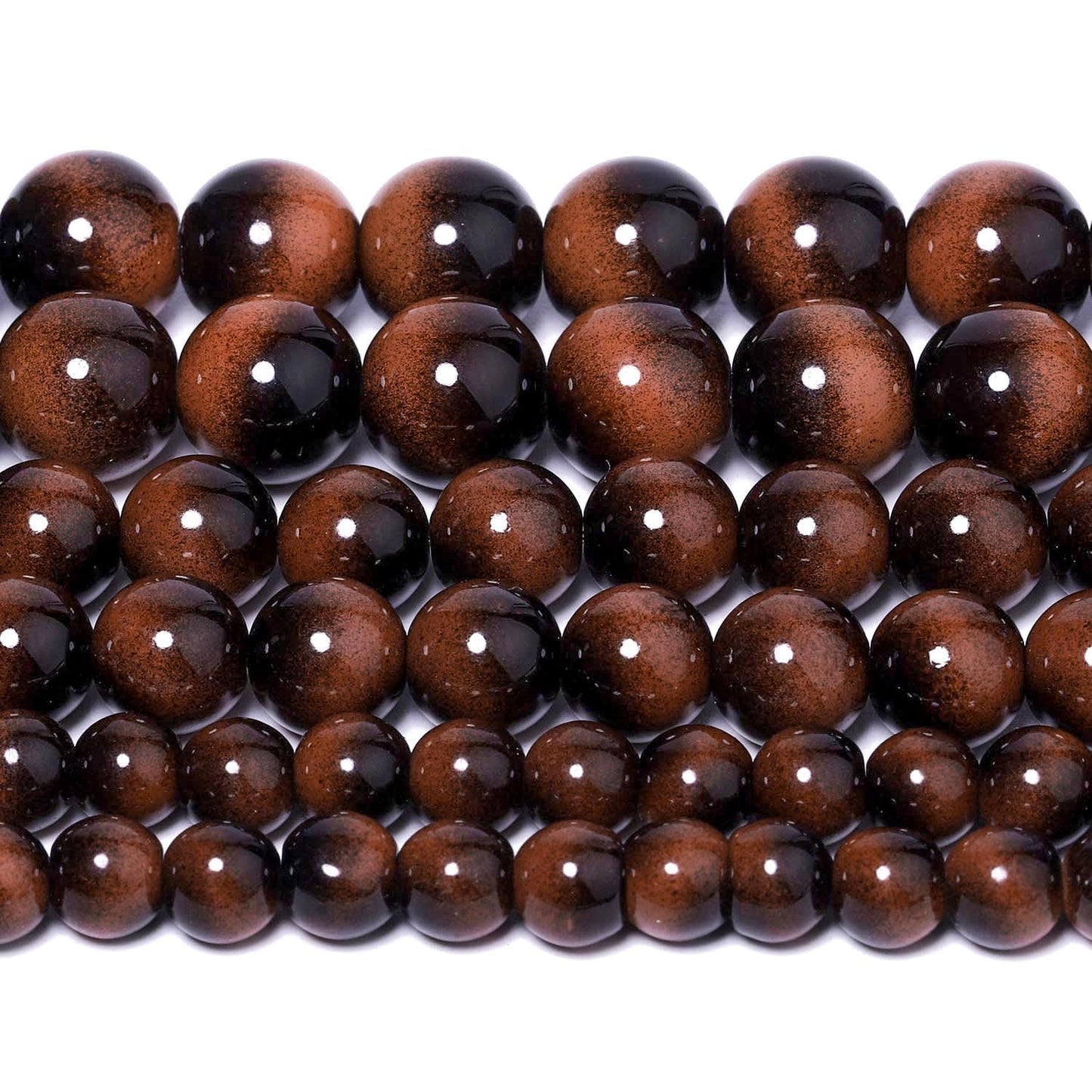 Song Xi 38PCS 10mm Brown Tiger Eye Gemstone Beads for Jewelry Making, Round Smooth Glass Beads for DIY Bracelet Necklace Earring Keychain, Arts and Crafts, for Christmas Wedding Birthday