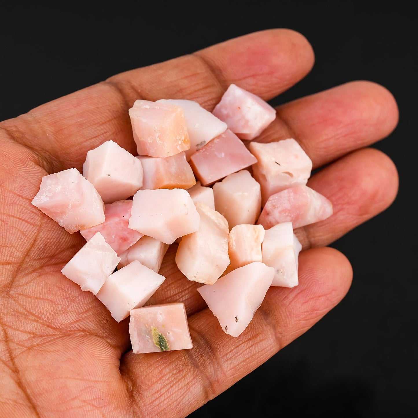 ColouredRocks 100 carats Pink Opal Crystals, Raw Stones, Rough Gemstones, Jewelry Making Supply, Cabbing, Polishing, Cutting, DIY, Crafts (20pcs) (10-15mm)
