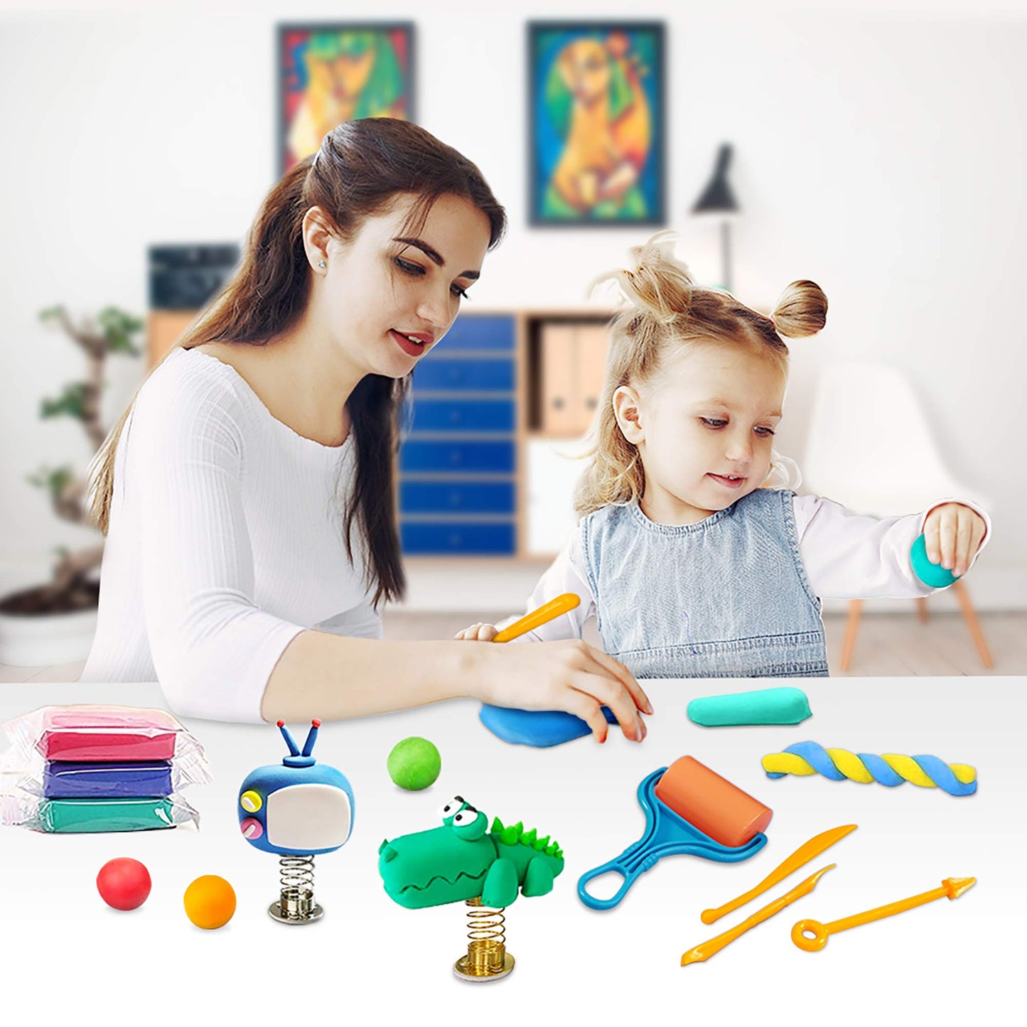 ESSENSON Modeling Clay Kit - 36 Colors Air Dry Magic Clay, DIY Molding with Sculpting Tools, Party Favors Kids Art Crafts Best Gift for Boys & Girls Age 3-12 Year Old