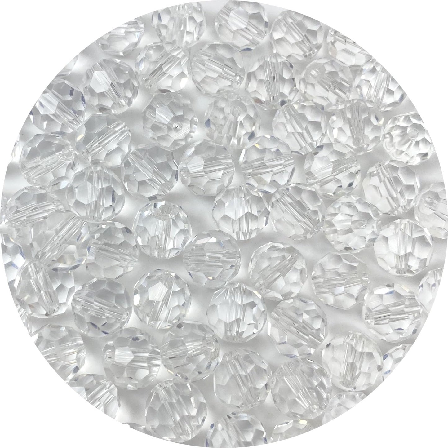 LIMAOLLY 140pcs 8mm Faceted Crystal Glass Beads Round Spacer Beads for Jewelry Making DIY Craft Making Necklace Bracelet Earring Wind Chimes Suncatchers Ornament(502-Crystal Clear)