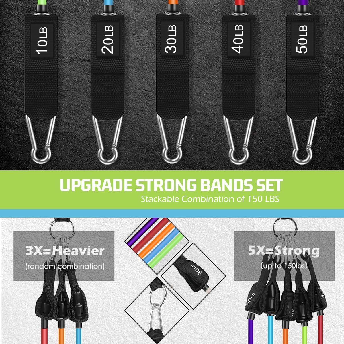 VEICK Resistance Bands, Exercise Bands, Workout Bands, Resistance Bands for Working Out with Handles for Men and Women, Exercising Bands for Fitness Weights Work Out at Home