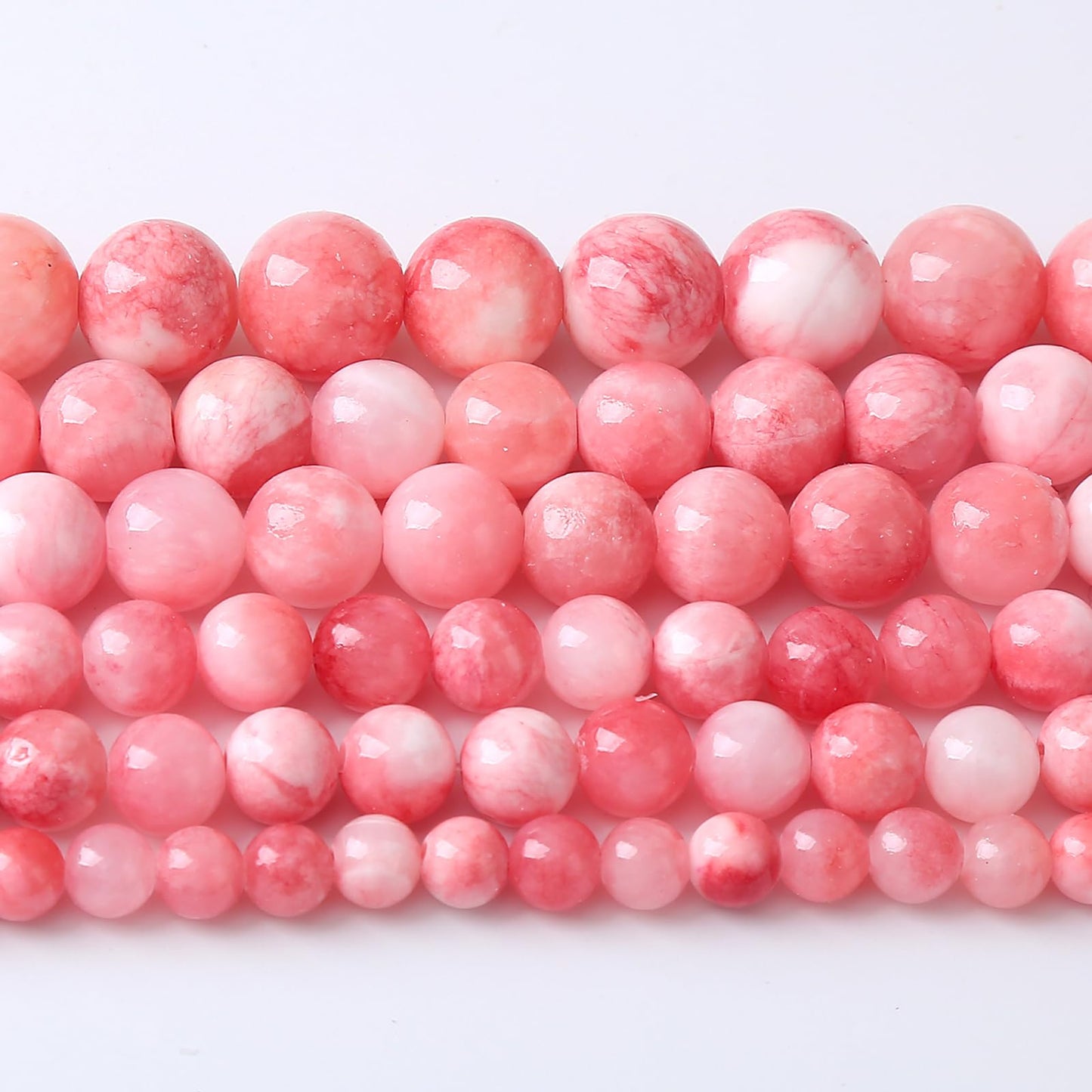 8MM 46PCS Pink Persian Jade Spacer Loose Beads for Jewelry Making DIY Bracelet Necklace