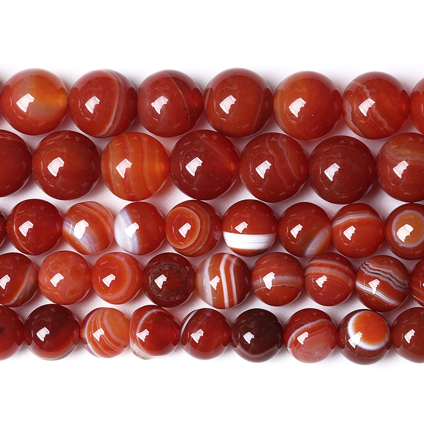 6MM 60PCS Natural Stone Red Agate Onyx Loose Beads for Jewelry Making DIY Bracelet Necklace