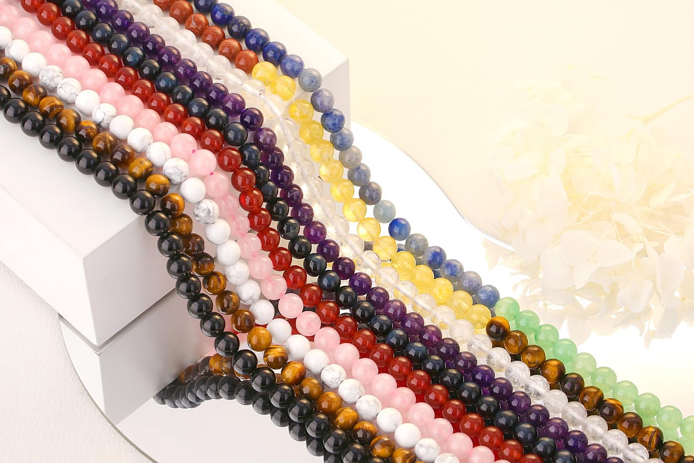 QINJIEJIE 100PCS Dragon Blood Stone Beads 8mm Natural Stone Beads Round Loose Gemstone Bead for Bracelet Beading Crystal Jewelry Making DIY Necklace Earrings 0.32"