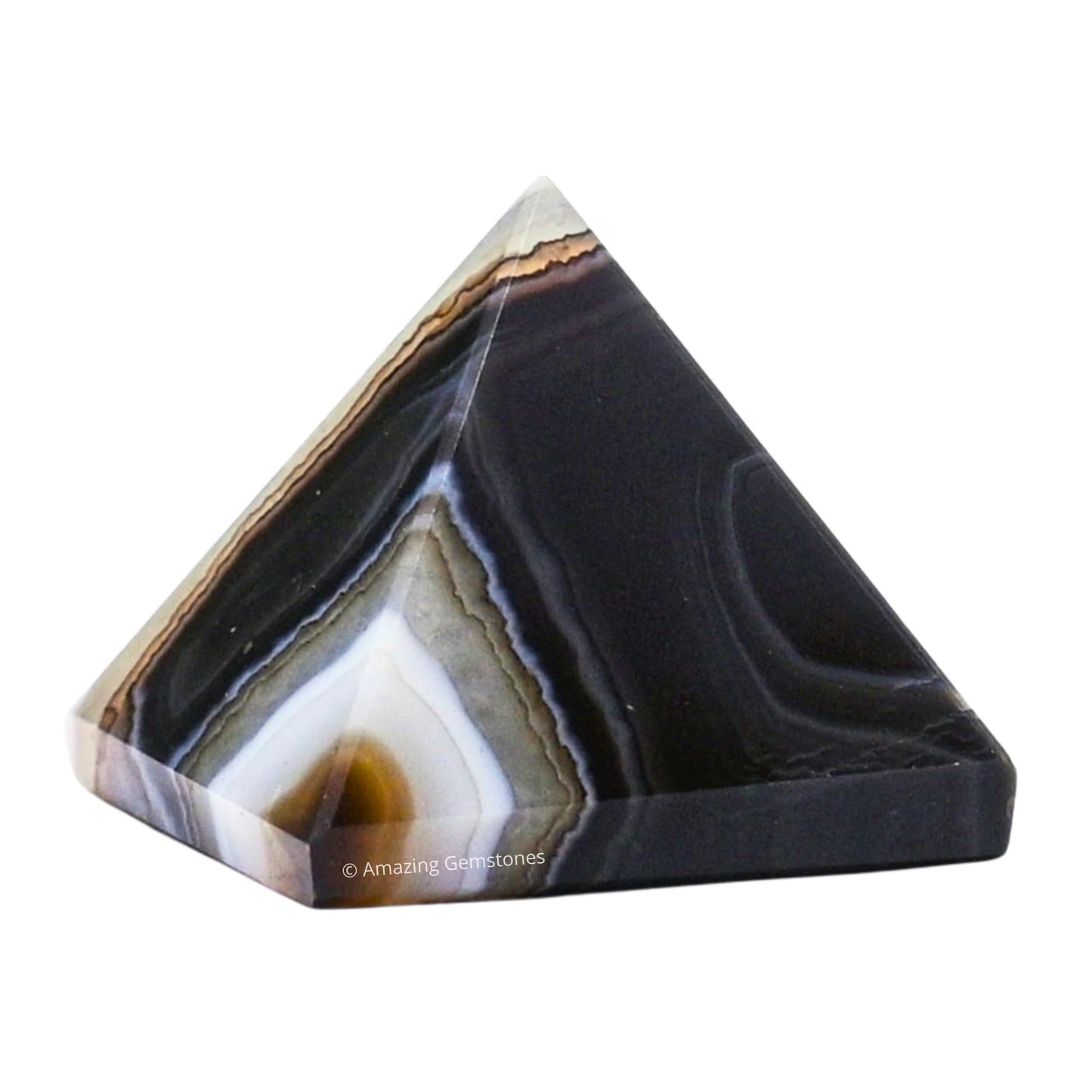 Amazing Gemstone Black Onyx Pyramid Crystal Healing Stones - 1" Great Pyramid Figurine of Natural Stone Pyramid for Meditation, Reiki, Chakra Balancing and Crystal Pyramids Grid