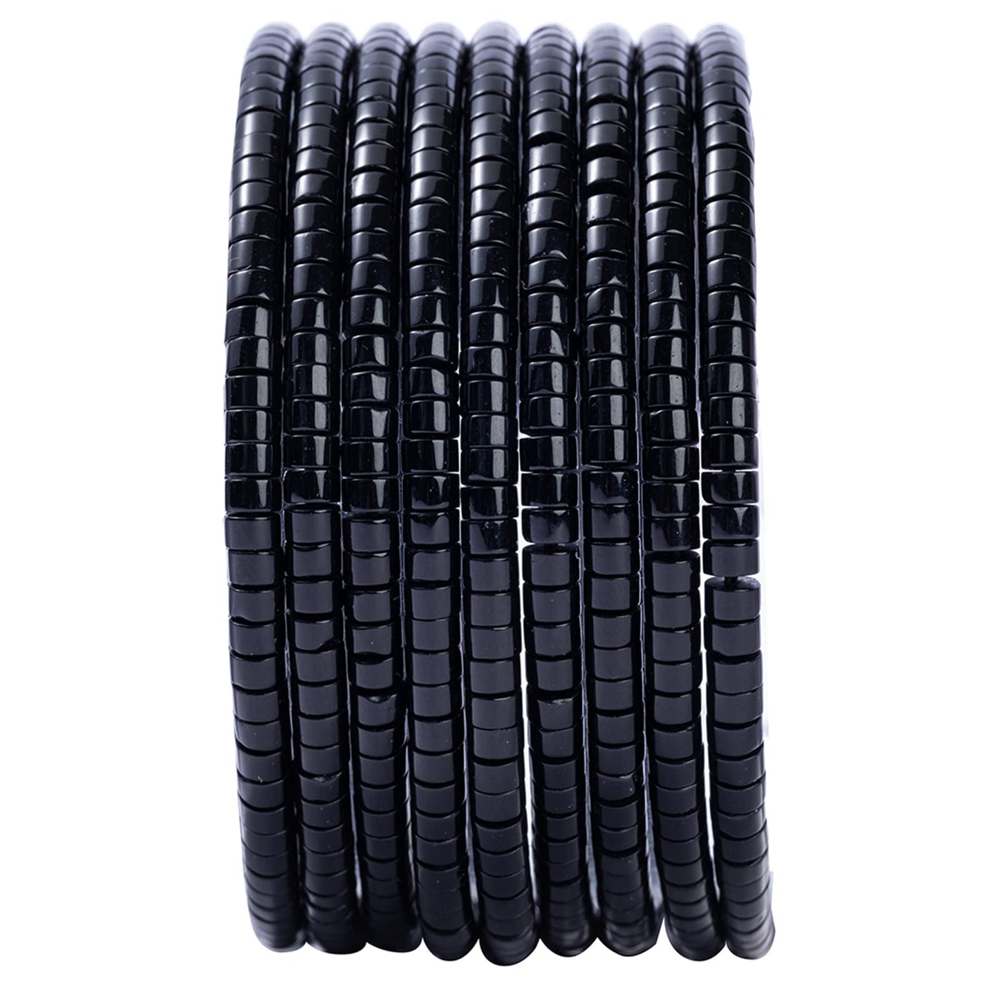 Natural Black Agate Stone Spacer Beads 4x2mm 38cm/str Flat Round Loose Semi Gemstone Caps for Making Bracelets Necklace