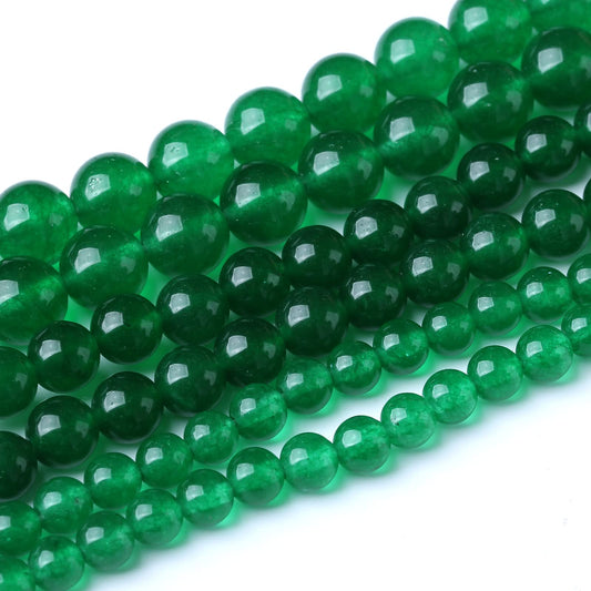 32PCS 12MM Natural Green Chalcedony Stone Beads Energy Healing Beads for DIY Jewelry Bracelet Necklace Making for Jewelry Making15Inch