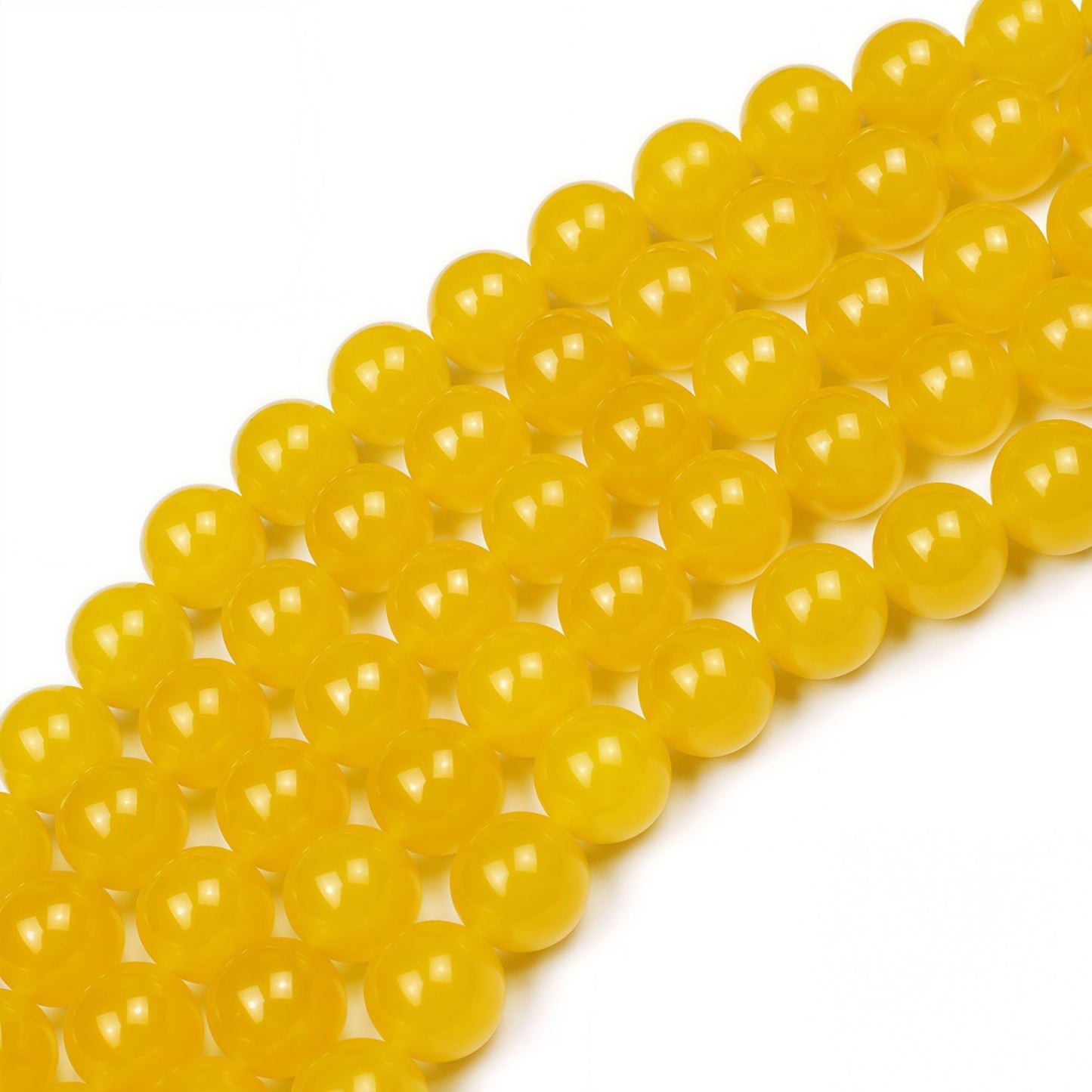 MJDCB Natural Yellow Jade Round Loose Beads for Jewelry Making DIY Bracelet Necklace (8mm)