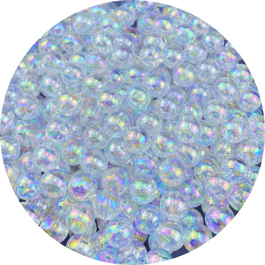 300 Pcs 10mm Acrylic Round Beads AB Colors Round Spacer Beads for Earring Bracelet Necklace Key Chains Jewelry DIY Craft Making(Clear AB)