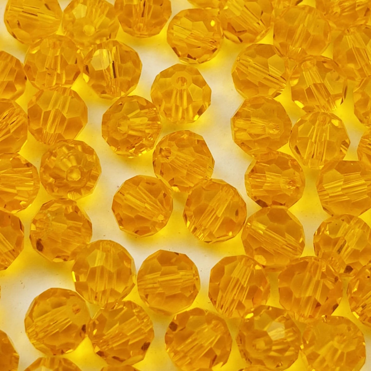 YUEXIGO 400pcs 3mm Round Crystal Glass Beads for Jewelry Making, Faceted Crystal Glass Spacer Beads for Bracelet Earring Necklace DIY Craft(Orange)