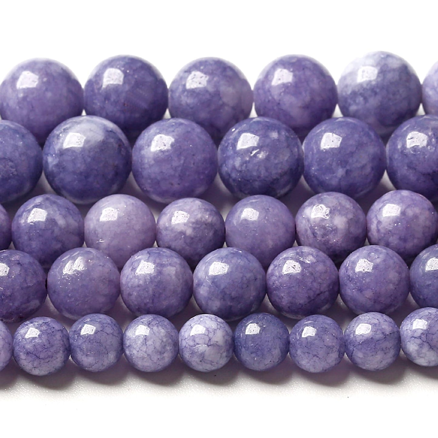 12MM Lavender Purple Chalcedony Natural Stone Round Loose Beads for Jewelry Making and Crafting 32pcs 15"