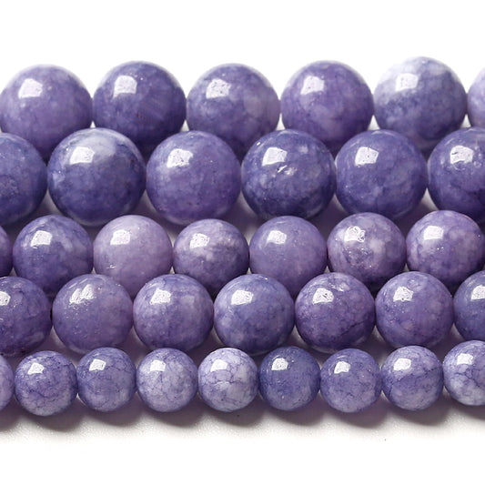 12MM Lavender Purple Chalcedony Natural Stone Round Loose Beads for Jewelry Making and Crafting 32pcs 15"