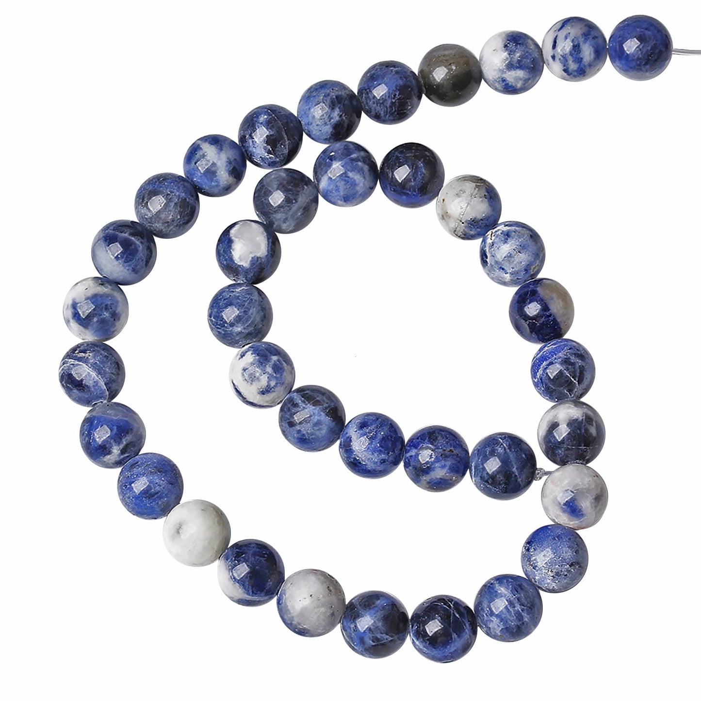 8MM 45PCS Natural Stone Blue Sodalite Round Loose Beads for Jewelry Making DIY Bracelet Necklace1 Strand