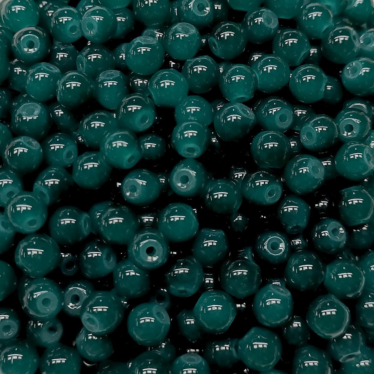 200PCS Glass Beads 8mm Glass Beads for Bracelets Necklaces Jewelry Making DIY Crafts (Peacock Blue)