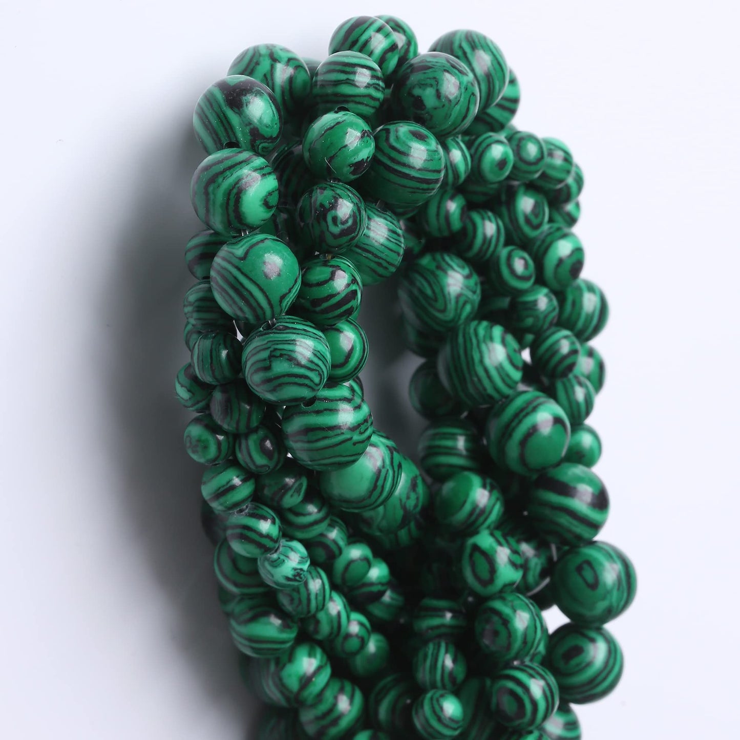 8MM Green Malachite Round Loose Beads Natural Gem Beads Crystal Energy Stone Beads for Jewelry Making DIY Bracelet Necklace