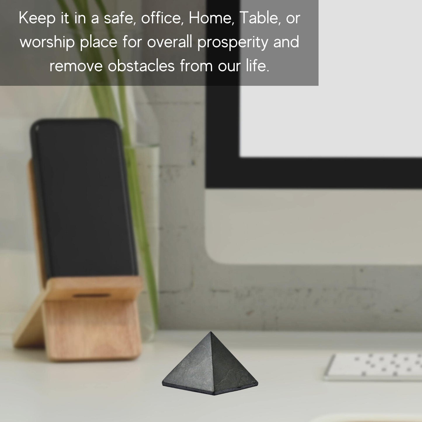 Amazing Gemstone Shungite Pyramid Crystal Healing Stones - 1" Great Pyramid Figurine of Natural Stone Pyramid for Meditation, Reiki, Chakra Balancing and Crystal Pyramids Grid