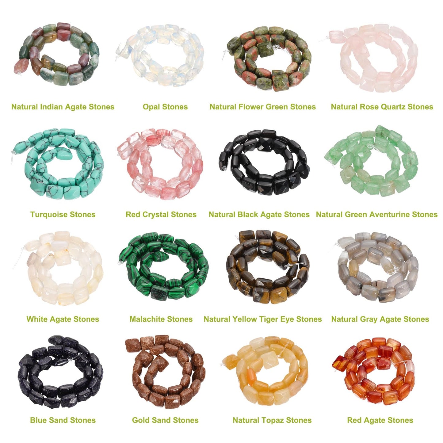 PATIKIL 50 Pack Natural Stone Beads, 8mm Faceted Square Agate Beads Bulk Turquoise Stones, for DIY Jewelry Making Necklace Bracelet Accessories, 2 Strands, 16 Inches, Blue