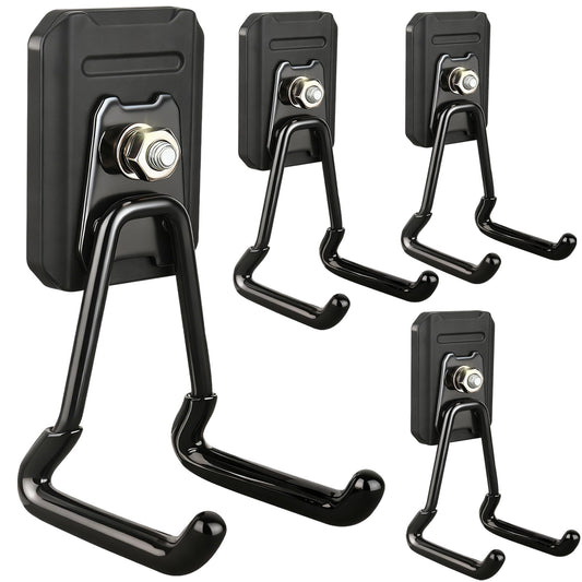 UNUSFIRE Heavy Duty Magnetic Hook, Large Utility Storage Magnetic Garage Hooks, Strong Magnet Hooks for Hanging Power Tool Hose Drill Metal Cart in Garden Workshop Kitchen (4Pack)