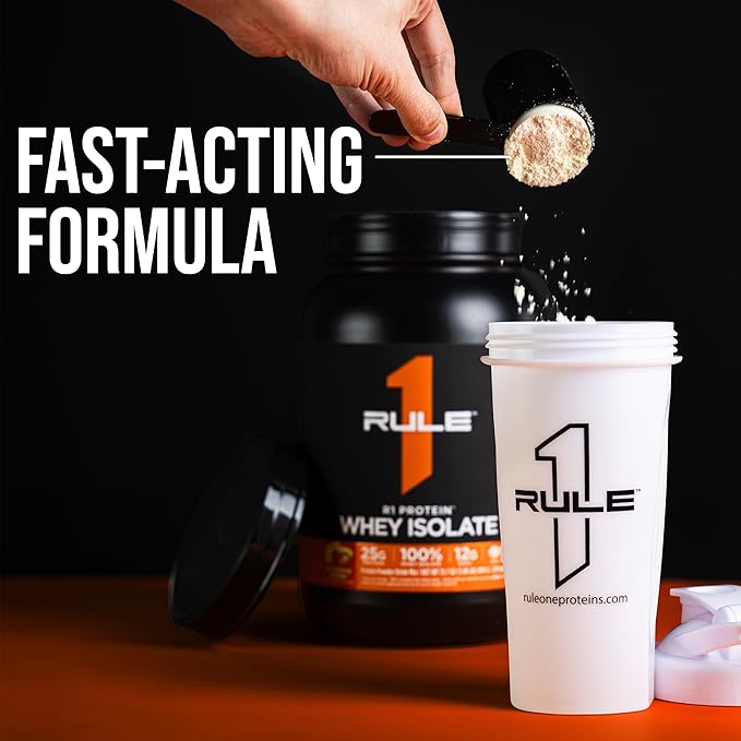 Rule 1 R1 Protein Whey Isolate - with 25g Protein & 6g BCAA Exclusively from Isolated & Hydrolyzed Sources for Workout Recovery (2 Pounds*, Chocolate Fudge)