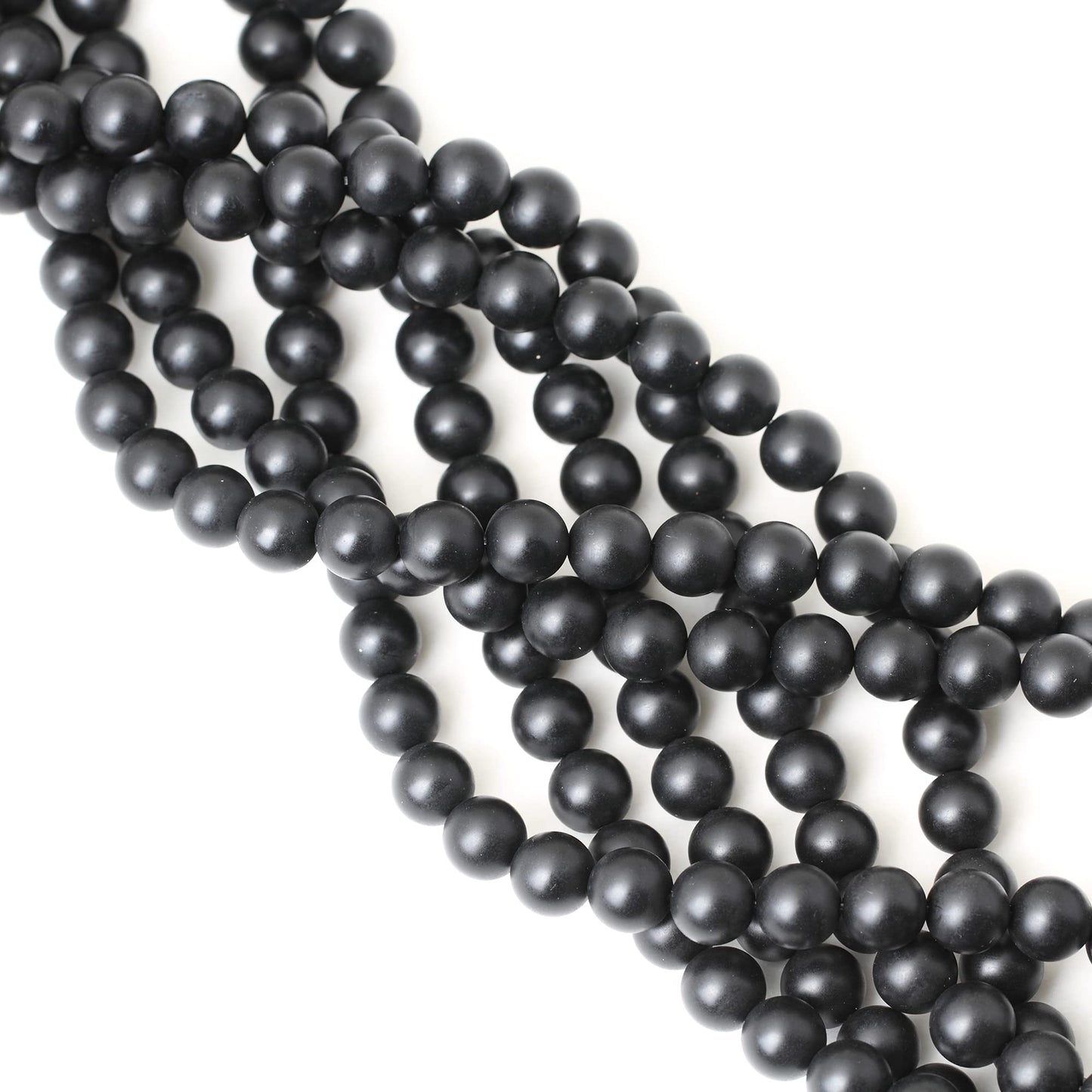 CHEAVIAN 35PCS 10mm Natural Matte Black Onyx Round Loose Beads DIY Bracelet Necklace Materials 1 Strand 15"