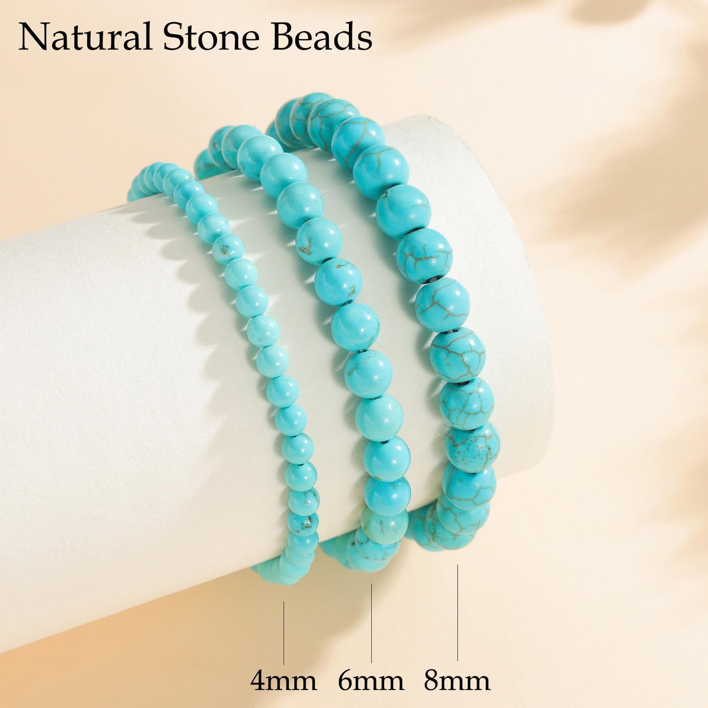 Udolfly Womens Crystal Beaded Bracelets for Women Men Protective Energy Bracelet Natural Gemstone Bead Bracelet 6mm Turquoise