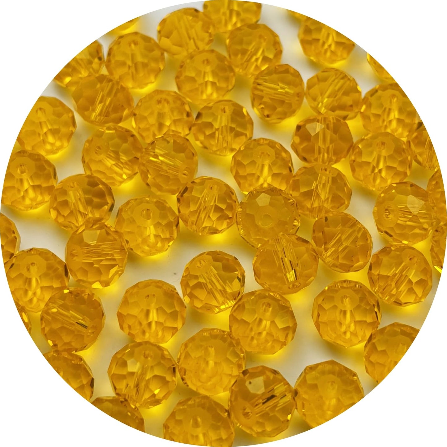 YUEXIGO 600pcs 3mm Crystal Glass Beads for Jewelry Making, Faceted Rondelle Glass Spacer Beads for Wind Chimes Bracelet Earring Necklace DIY Craft(Gold Yellow)