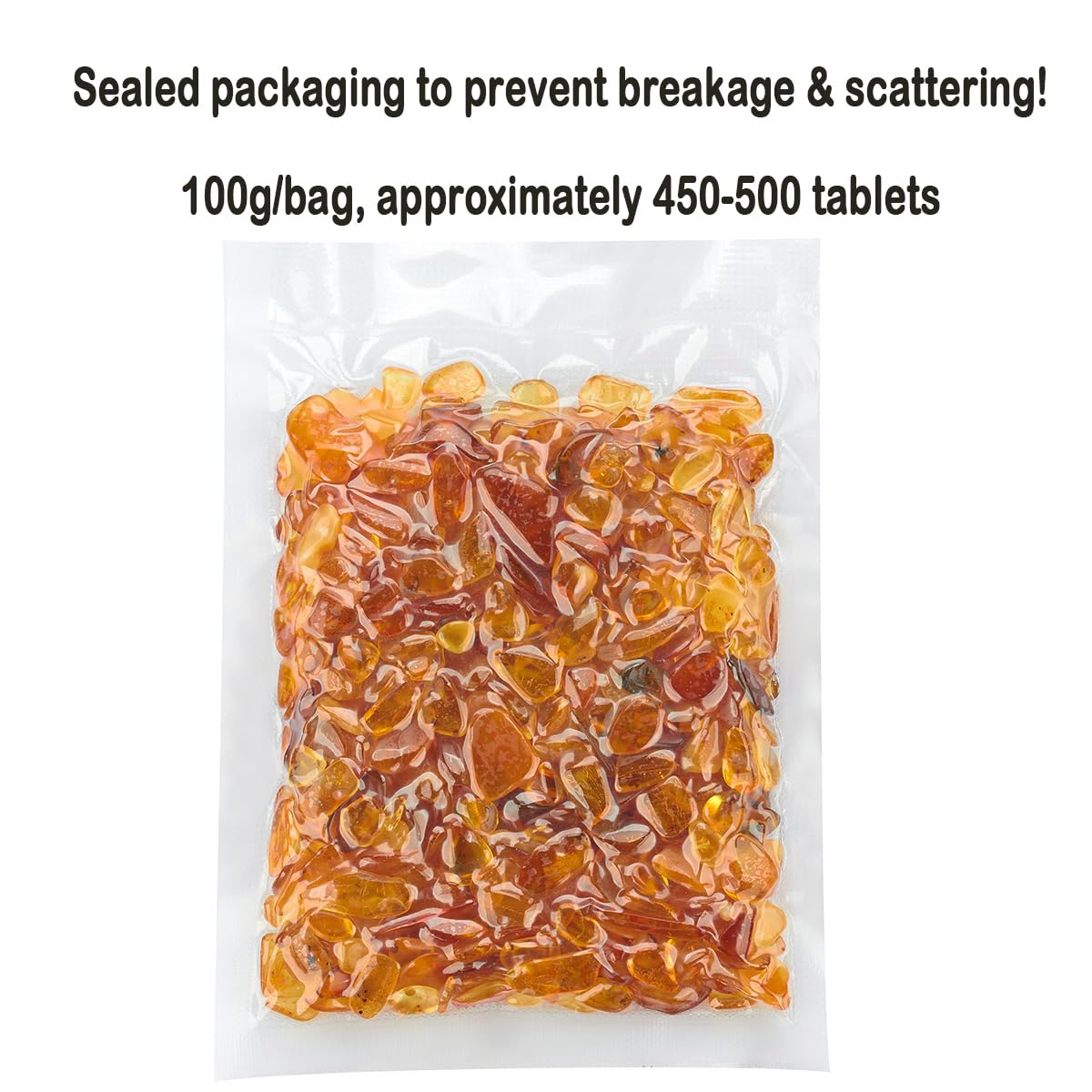 ELEGAMBER Natural Baltic Amber Stone Therapeutic Grade Crystal Slice Multifunctional Healing Stone for Healing, Psychological Energy, Fish Tank Decoration, Yoga, Meditation, Crafts, Healing Pillow Filling (Polishing 100g)
