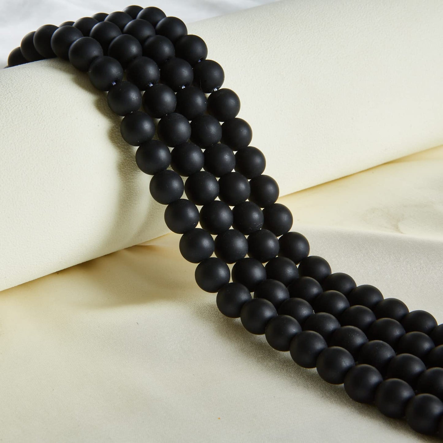 100pcs 10mm Matte Black Beads Natural Gemstone Beads Round Loose Beads for Jewelry Making